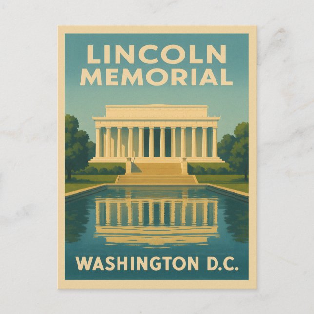 Vintage Travel Lincoln Memorial Washington DC Postcard (Front)