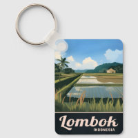 Vintage Travel Lombok Indonesia Landscape