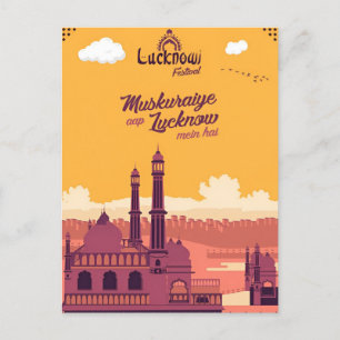 Vintage travel Lucknow India Vacation retro  Postcard