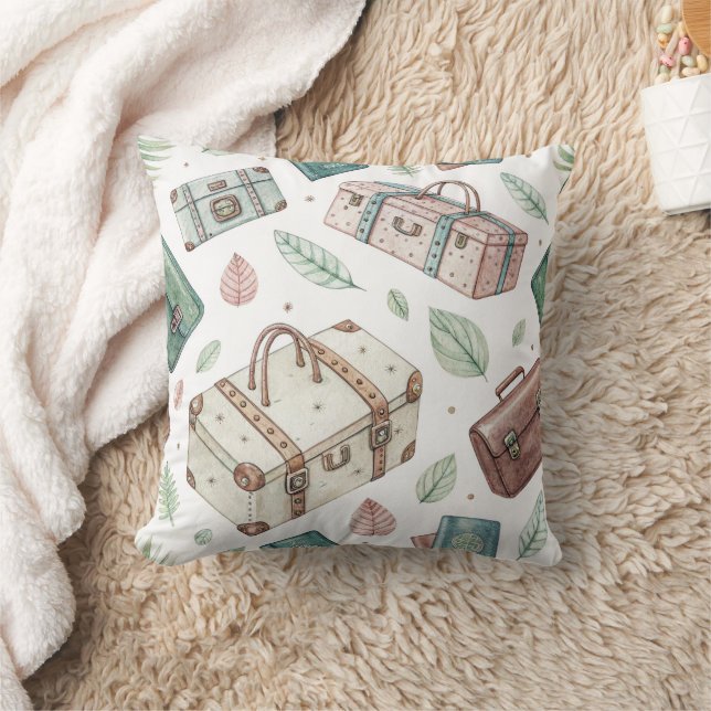 Vintage Travel Luggage Pattern (1) Cushion (Blanket)