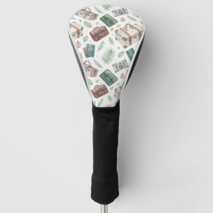 Vintage Travel Luggage Pattern (1) Golf Head Cover