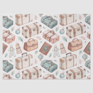Vintage Travel Luggage Pattern (2) Tissue Paper