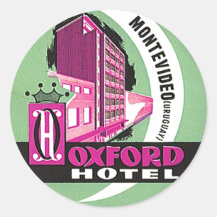 Vintage Travel Luggage Stickers Montevideo Uruguay