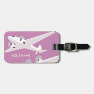 Vintage Travel Luggage Tag Pink