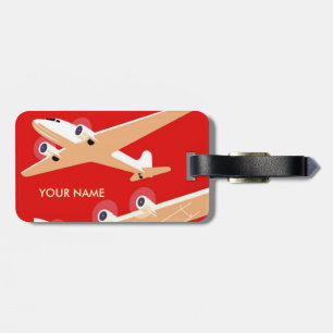 Vintage Travel Luggage Tag Red
