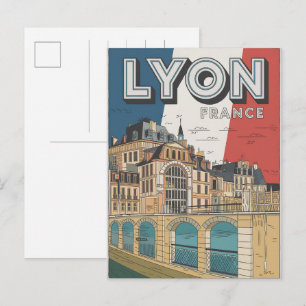Vintage travel LYON city french Rhône Alpes gifts Postcard