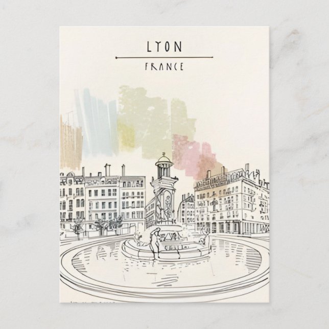 vintage travel Lyon France tourism retro  Postcard (Front)