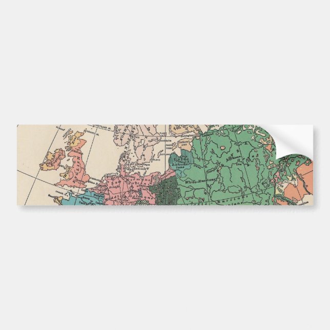 Vintage Travel Map Bumper Sticker (Front)