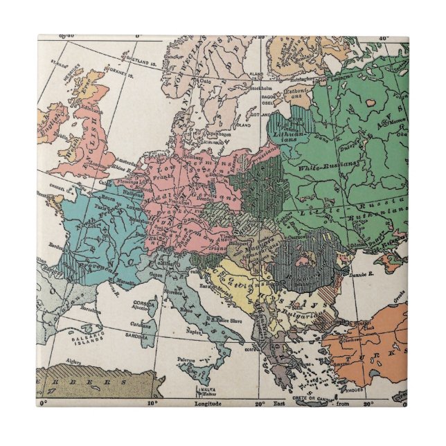 Vintage Travel Map Tile (Front)
