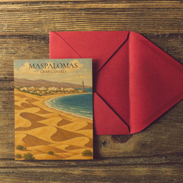 Vintage Travel Maspalomas, Gran Canaria Dunes  Postcard (Vintage Travel Maspalomas, Gran Canaria Dunes Postcard)