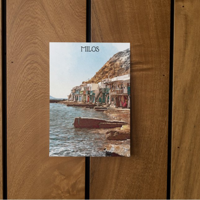 Vintage Travel Milos Greece Postcard (milos greece aegean sea vintage postcard)
