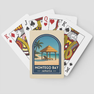 Vintage Travel Montego Bay Jamaica Beach Retro Playing Cards