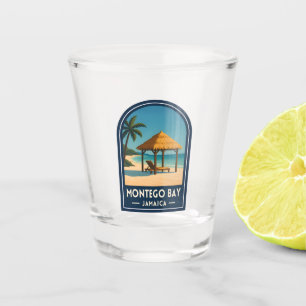 Vintage Travel Montego Bay Jamaica Beach Retro Shot Glass