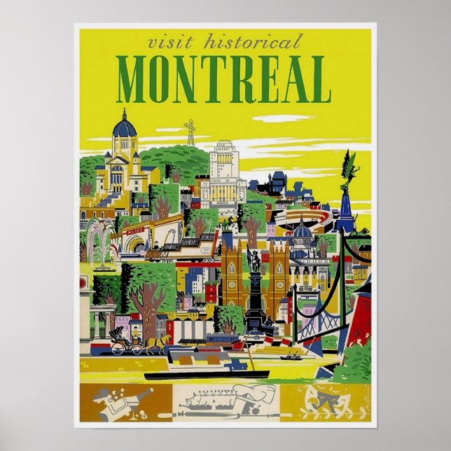 Vintage Travel - Montreal - Quebec - Canada Poster (Front)