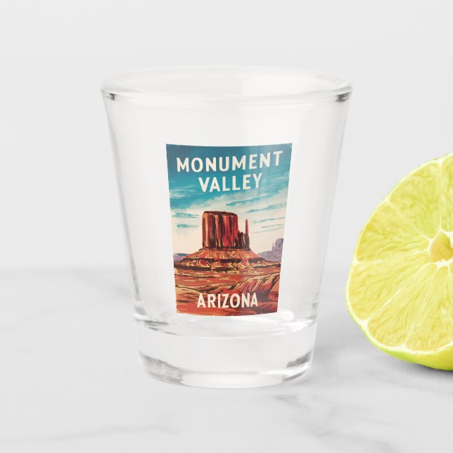 Vintage Travel Monument Valley Arizona Retro Shot Glass (Front)