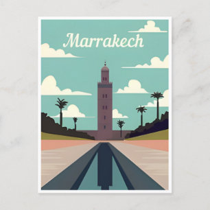 Vintage Travel Morocco maroc tourism Marrakech Postcard