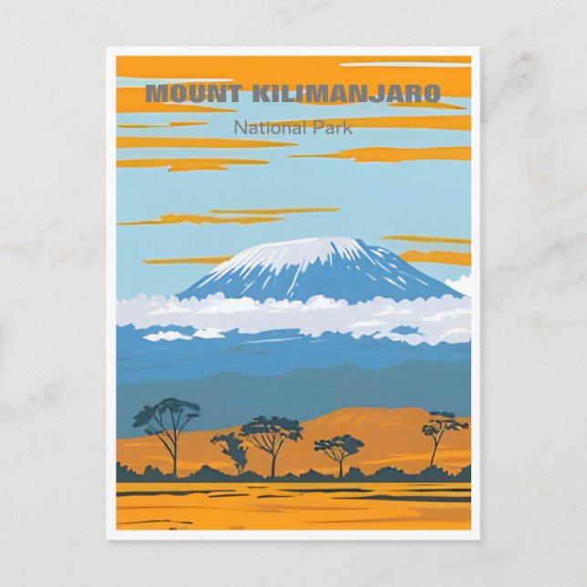 Vintage travel Mount Kilimanjaro Tanzania Africa Postcard (Front)