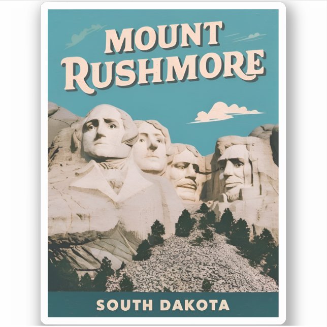 Vintage Travel Mount Rushmore Retro Graphic (Front)