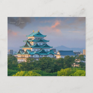 vintage travel nagoya Japan city Castle  Postcard