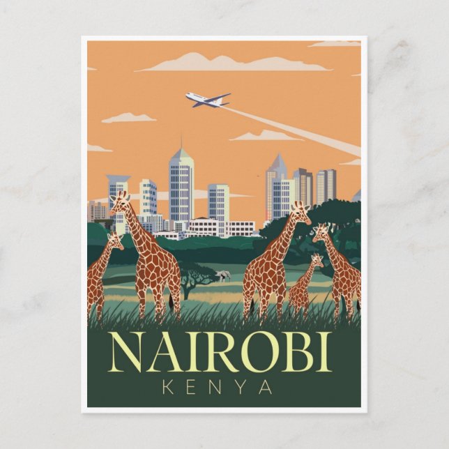 Vintage travel Nairobi capital Kenya vacation  Postcard (Front)