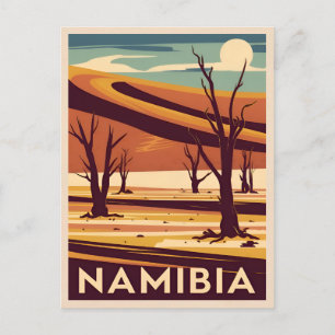 Vintage Travel Namibia Africa Retro Graphic Postcard
