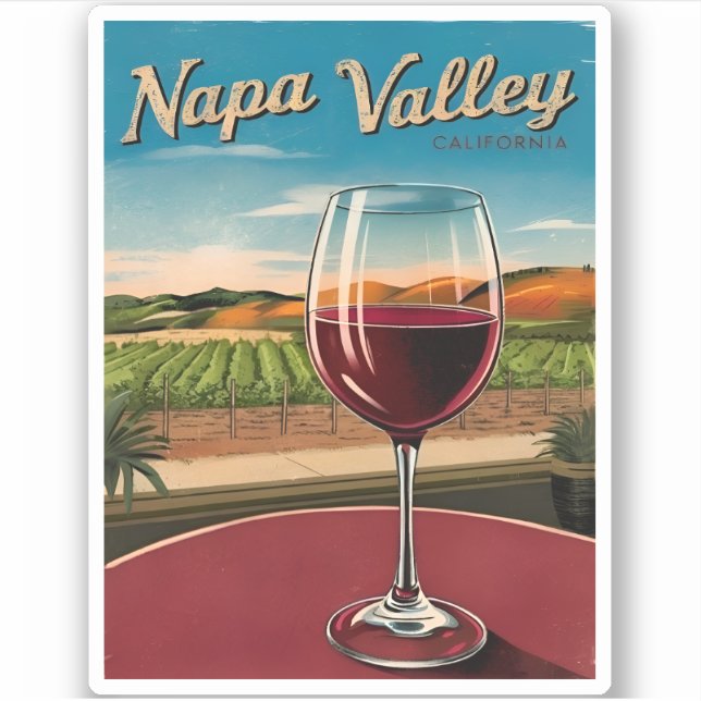 Vintage Travel Napa Valley California Retro Scenic (Front)