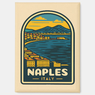 Vintage Travel Naples Italy Retro Scenic Coastline Magnet