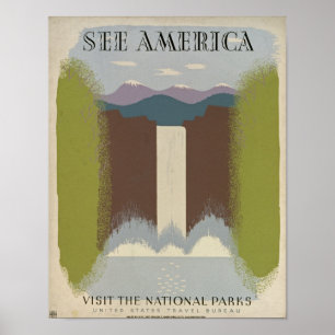 Vintage Travel National Parks Poster