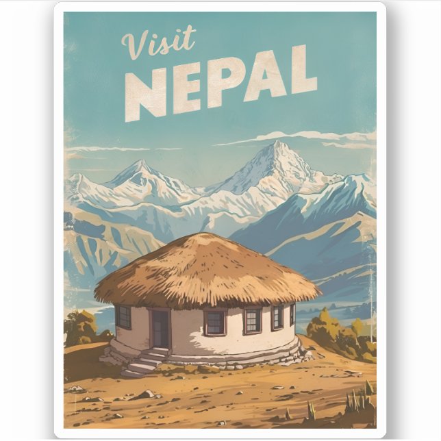 Vintage Travel Nepal Himalayas Retro Scenic (Front)