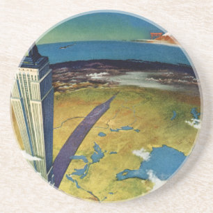 Vintage Travel New York City Empire State Building Coaster