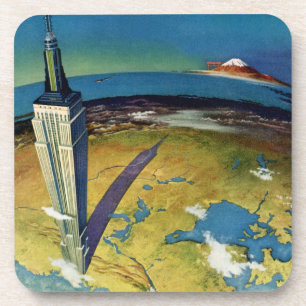 Vintage Travel New York City Empire State Building Coaster