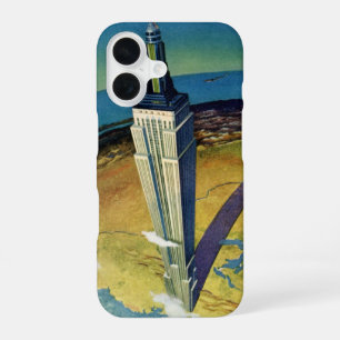 Vintage Travel New York City Empire State Building iPhone 16 Case