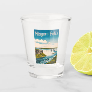 Vintage Travel Niagara Falls Retro Scenic Shot Glass