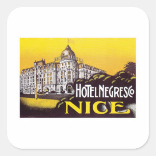 Vintage Travel Nice France Hotel Label Art