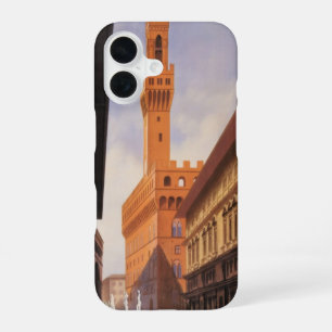 Vintage Travel, Palazzo Vecchio, Florence, Italy iPhone 16 Case