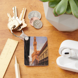 Vintage Travel, Palazzo Vecchio, Florence, Italy Key Ring