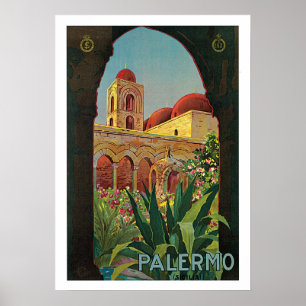Vintage Travel,Palermo Italy Poster