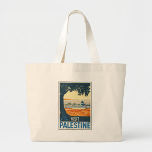 Vintage Travel Palestine Large Tote Bag