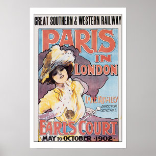 Vintage Travel Paris in London Poster
