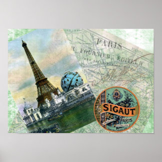 Vintage Travel Paris Poster