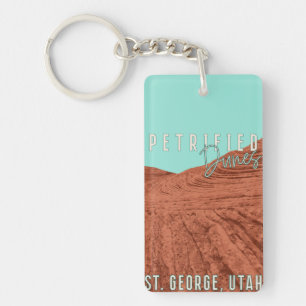 Vintage Travel Petrified Dunes Utah rock formation Key Ring