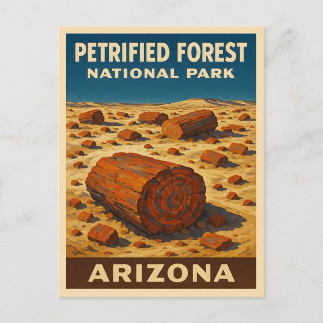Vintage Travel Petrified Forest National Park Postcard (Front)