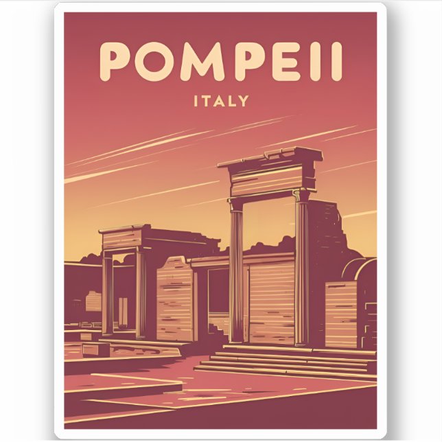 Vintage Travel Pompeii Italy Retro Graphic (Front)
