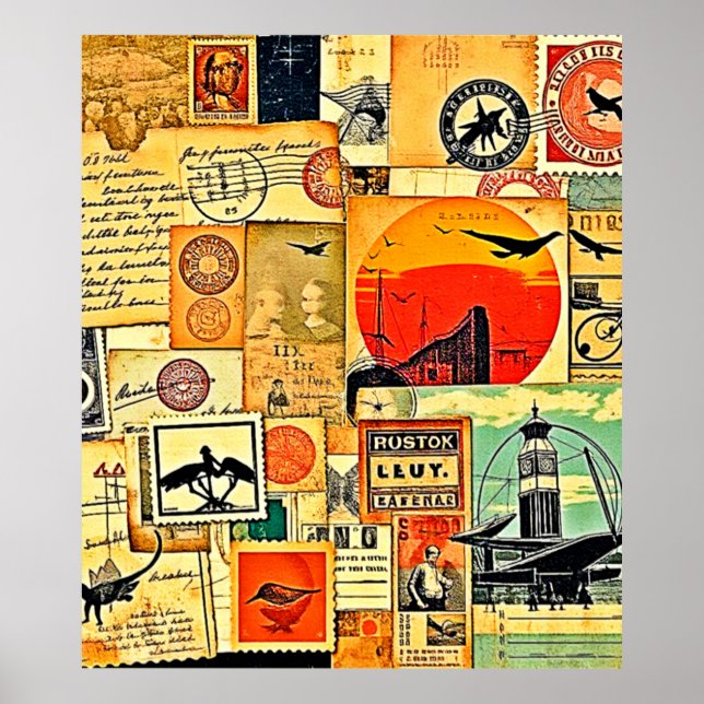 Vintage Travel Postcard Art Poster (Front)