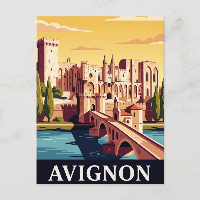 Vintage Travel Postcard Avignon (Front)