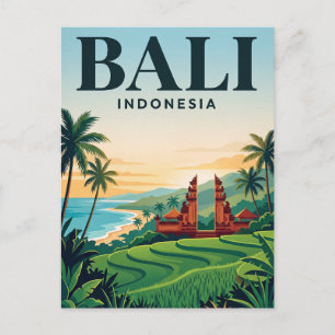 Vintage Travel Postcard Bali