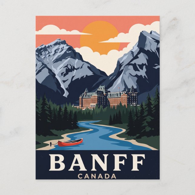 Vintage Travel Postcard Banff Canada (Front)