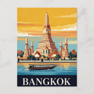 Vintage Travel Postcard Bangkok