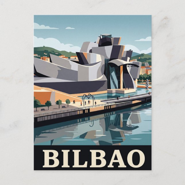 Vintage Travel Postcard Bilbao (Front)