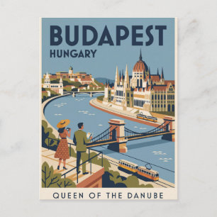 Vintage Travel Postcard Budapest